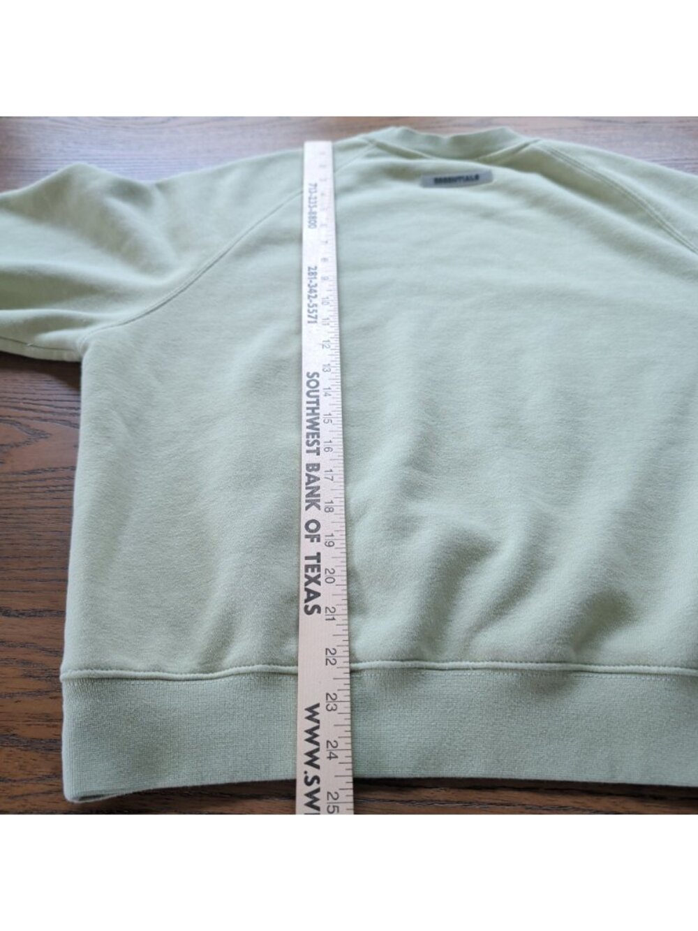Fear of God Essentials Sweatshirt Mens S Sage Green Logo Crewneck Fleece - Picture 10 of 16